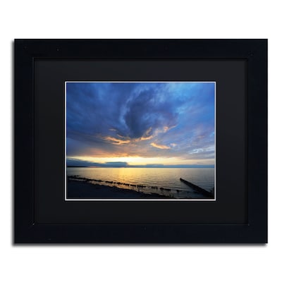 Trademark Fine Art Sweeping North Coast Sunset by Kurt Shaffer 11x14 FRM Art, BLK MTD (KS0149-B1114BMF)