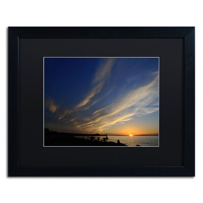 Trademark Fine Art KS0154-B1620BMF Sweeping Sunset by Kurt Shaffer 16 x 20 Framed Art, BLK MTD