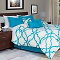 Lavish Home 66-13-KBLU 7-Piece King Oversized Trellis Comforter Set, Blue, 7/Set