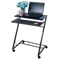 Trademark 80-CT10080 Steel Mobile Rolling Cart Compact Computer Desk, Black