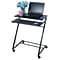 Trademark 80-CT10080 Steel Mobile Rolling Cart Compact Computer Desk, Black