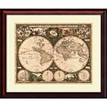 Amanti Art World Map, 1660 Framed Art Print