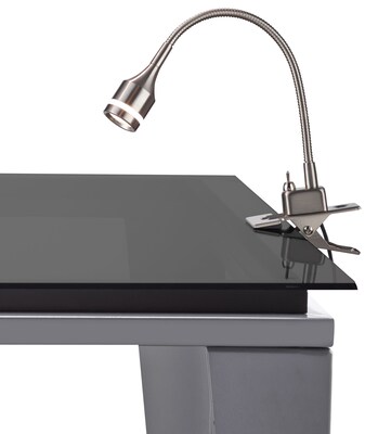 Adesso® Prospect LED Gooseneck Clip Lamp, Brushed Steel (3217-22)