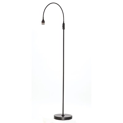 Adesso® Prospect 56H Matte Black Adjustable LED Floor Lamp with Cylinder Shade (3219-01)