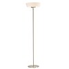 Adesso® Harper 300W Torchiere Floor Lamp, Brushed Steel with White Linen Shade (5169-02)