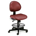 OFM 24 Hour Ergonomic Armless Task Chair with Drafting Kit, Antimicrobial Vinyl, Mid Back, Wine (241-VAM-DK-603)