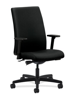 HON® Ignition® Mid-Back Office/Computer Chair, Adjustable Arms, Centurion Black Fabric