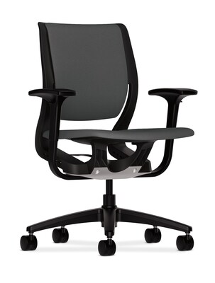 HON® Purpose® Mid-Back Desk or Computer Chair, Upholstered, Iron Ore