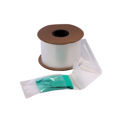 6" x 10" Layflat Poly Bags, Bags on a Roll, 2 Mil, Clear, 1250/Roll (2703)