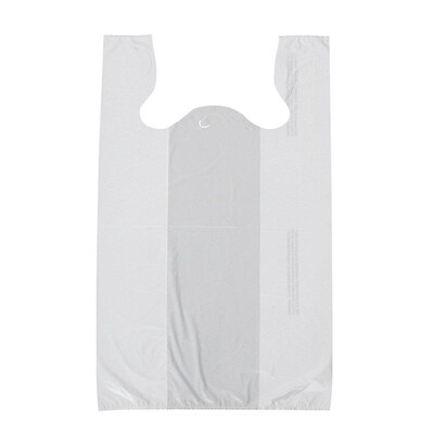 11 1/2 x 08 x 18 White T-Shirt Bags, 1000/Case (1618)