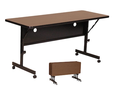 Correll 60-inch Laminate Flipper Training Table, Walnut