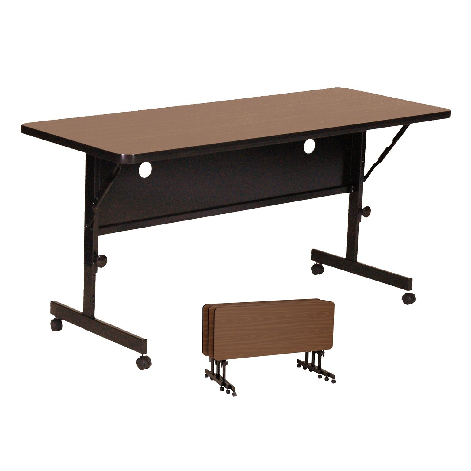 Correll 60-inch Laminate Flipper Training Table, Walnut