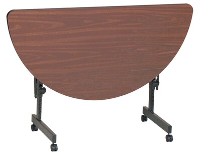 Correll 48-inch Laminate Half-Round Training Table, Walnut