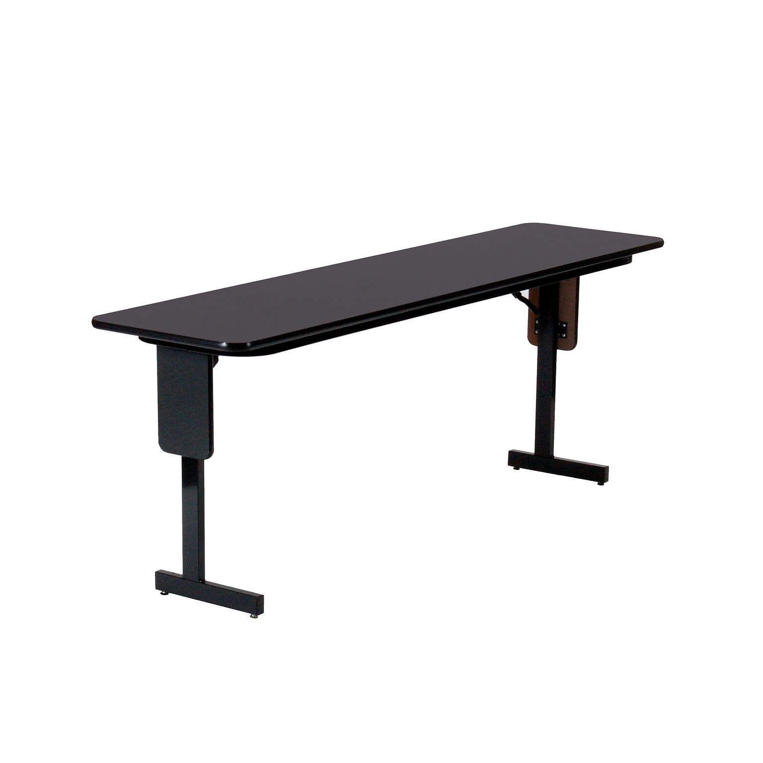 Correll 60-inch High-Pressure Laminate & Particle Board Panel Leg Folding Table, Black Granite