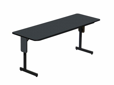 Correll 60 Metal & Laminate Panel Leg Folding Table, Black Granite