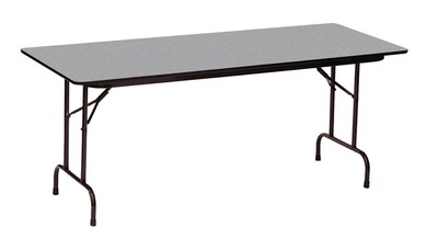 Correll 48-inch Metal, Particle Board & Laminate Seminar Folding Table, Gray Granite