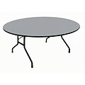 Correll Metal, Particle Board & Laminate High Pressure Round Folding Table, Gray Granite