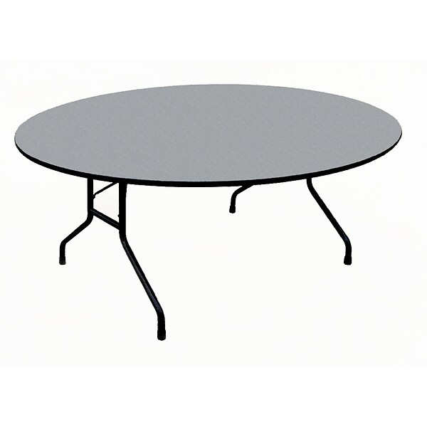 Correll Metal, Particle Board & Laminate High Pressure Round Folding Table, Gray Granite