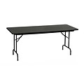 Correll 96-inch Metal, Particle Board & Laminate High Pressure Top Folding Table, Black Granite