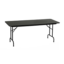 Correll 96-inch Metal, Particle Board & Laminate High Pressure Top Folding Table, Black Granite