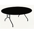 Correll Metal, Particle Board & Laminate High Pressure Round Folding Table, Black Granite