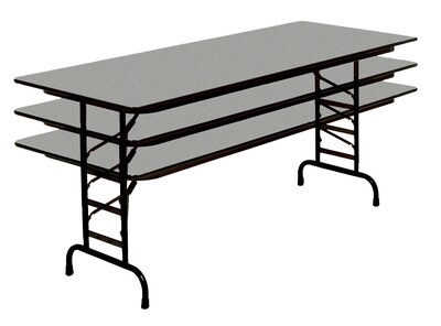 Correll 60-inch Metal, Particle Board & Laminate Folding Table, Gray Granite