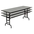 Correll 96-inch Metal, Particle Board & Laminate Rectangular Folding Tables, Gray Granite