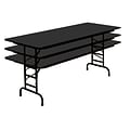 Correll 60-inch Metal, Particle Board & Laminate Folding Table, Black Granite