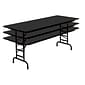 Correll 96-inch Metal, Particle Board & Laminate Rectangular Folding Tables, Black Granite