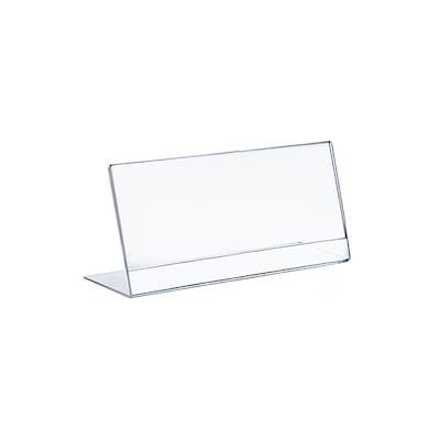 Azar Displays Horizontal Slanted Acrylic Sign Holder 10/Pack