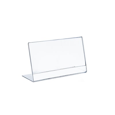 Azar Displays Horizontal Slanted, L Shape Acrylic Sign Holder 10/Pack