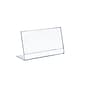 Azar Displays Horizontal Slanted, L Shape Acrylic Sign Holder 10/Pack