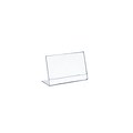Azar Displays Horizontal Slanted L-Shape Acrylic Sign Holder 10/Pack