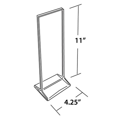 Azar Sign Holder, 11 x 4.25, Vertical, Clear Acrylic, 10/Pack (142745)