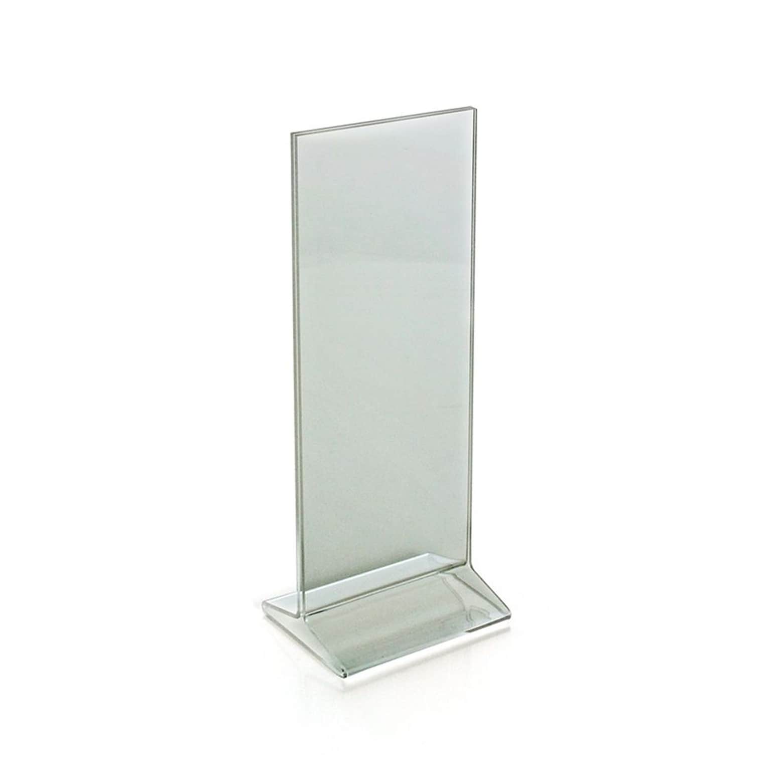 Azar Sign Holder, 11 x 4.25, Vertical, Clear Acrylic, 10/Pack (142745)