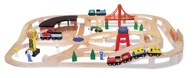 Melissa & Doug Wooden Railway Set
