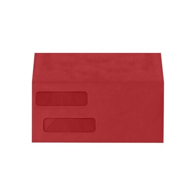 LUX Self Seal Security Tinted Double Window Envelope, 4 1/8 x 9 1/8, Ruby Red, 500/Pack (INVDW-18-