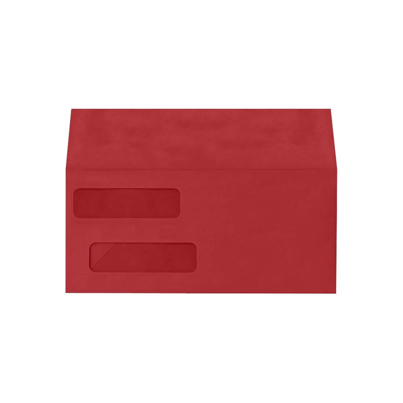 LUX Self Seal Security Tinted Double Window Envelope, 4 1/8 x 9 1/8, Ruby Red, 500/Pack (INVDW-18-500)
