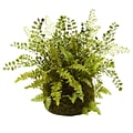 Nearly Natural 4846 Mixed Fern with Twig and Moss Basket 13 x 17 inch