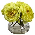 Nearly Natural 1391-YL Fancy Rose with Vase 8 x 8.5 inch, Yellow