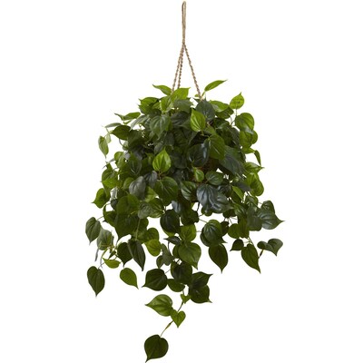 Nearly Natural 6853 Philodendron Hanging Basket 36 x 30 inch, Green