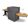 Marvel® 66 Rectangular Table With Media Center & Metal Door, Steel, Oak/Dark Neutral