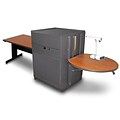 Marvel® 78 Rectangular Table With Media Center & Doors, Steel, Cherry/Dark Neutral
