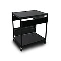 Marvel® 32 Adjustable Media Projector Cart With 1 Pull-Out Side-Shelf & Electrical, Steel, Black