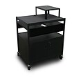 Marvel® 32 Media Projector Cart With 2 Pull-Out Side-Shelves, Cabinet & Electrical, Steel, Black