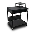 Marvel® 32 Media Projector Cart With 1 Pull-Out Front-Shelf, Electrical, Steel, Black