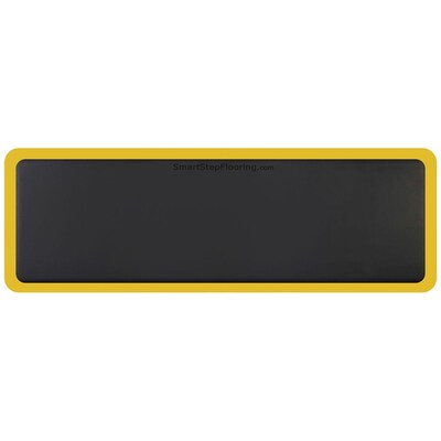 Smart Step® Supreme Polyurethane Anti-Fatigue Mat With Yellow Safety Border, 72 x 24, Black (SS62BLK-Y)
