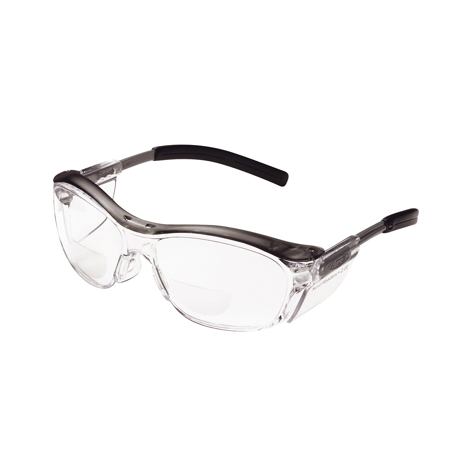 3M Occupational Health & Env Safety Glasses With Gray Plastic Frame, 2.0 Diopter