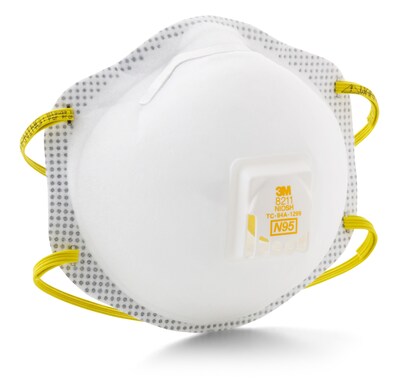 3M? OH&ESD Half Facepiece Particulate Respirator, N95, Non-Oil Particulates, Fixed Strap, 10/BX