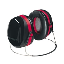 3M™ Optime 105 Earmuffs, Peltor Dual Cup Backband Hearing Protector, Black/Red, 29dB